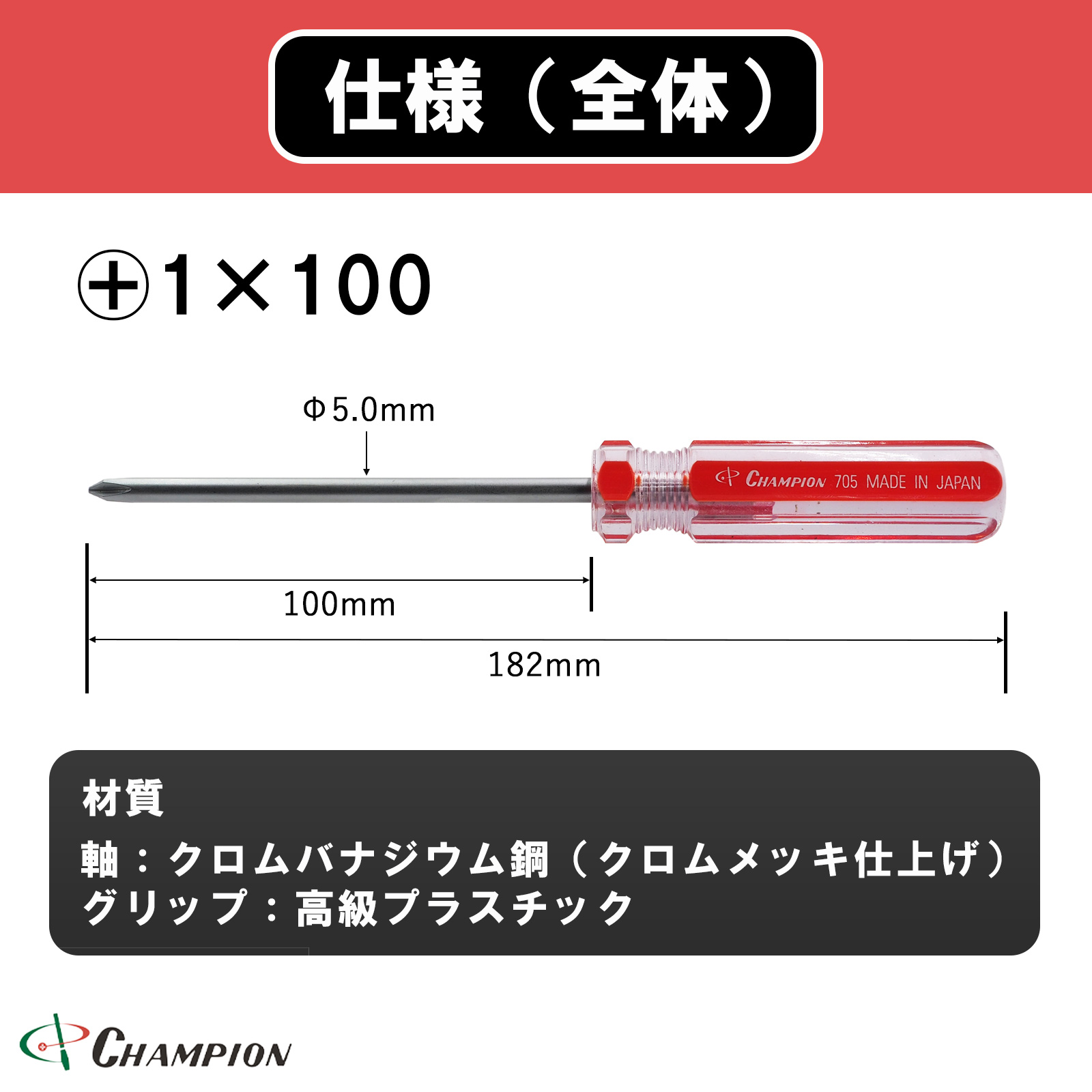 ハイカラードライバー +1×100 普通 丸軸 No.705